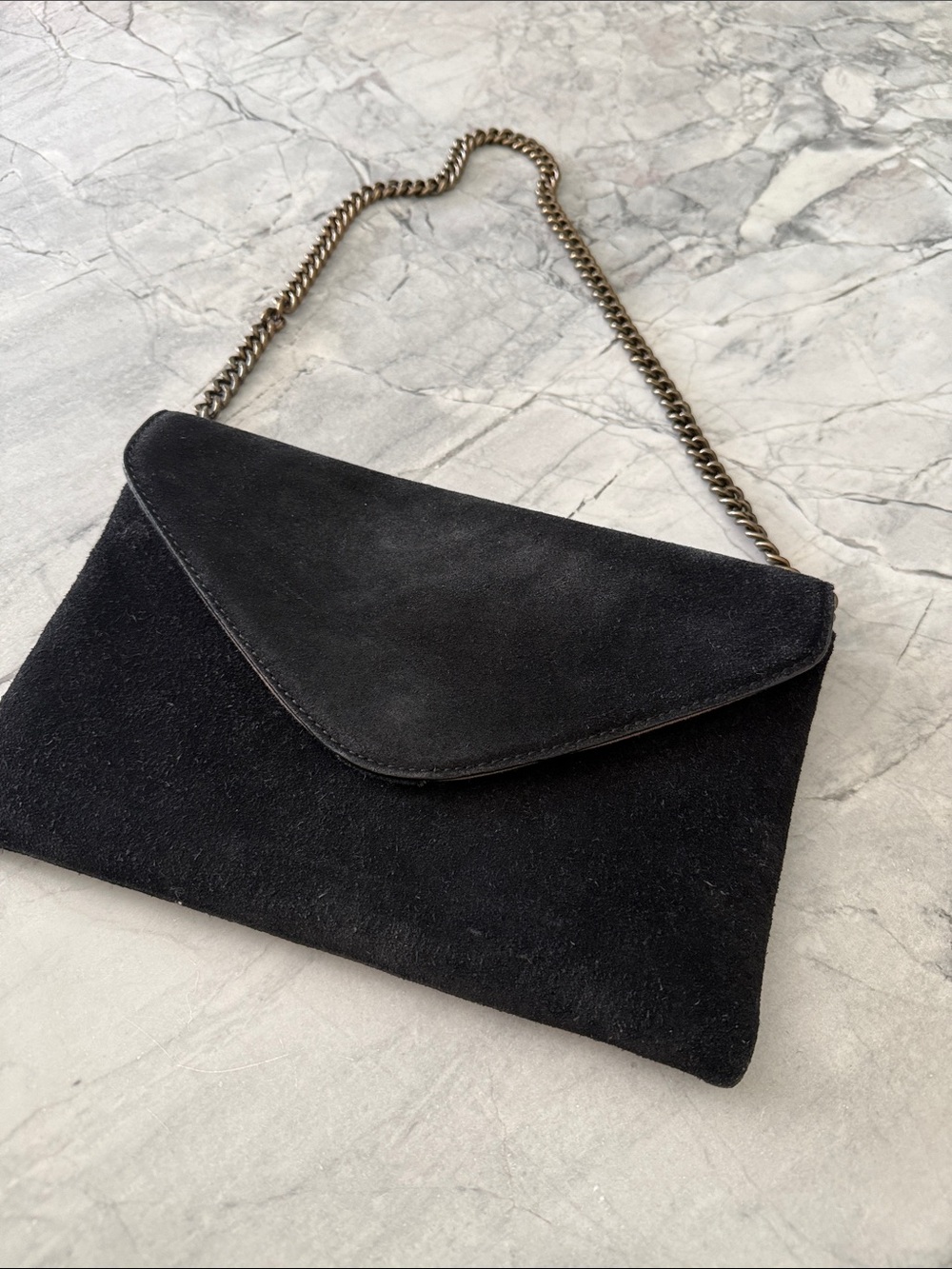 J. Crew Black Suede Clutch